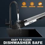 Eddeas Kitchen Tongs with Silicone Tips, Tongs for Cooking Heat Resistant 600 Degrees Stainless Steel Locking Tong - 7" 9" & 12 inch Silicone Tong Non-Stick, Black Set of 3