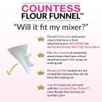 Countess Flour Funnel™ - Stand Mixer Attachment by The Cookie Countess (White)