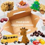 UnicoPak 30 Pack 9x6x6 Kraft Gable Boxes, Food-grade Cardboard Paper Lunch Boxes, Recyclable Gift Boxes with Handles for Treats, Picnic, Takeout Food, Goodie Bags, Sturdy Barn Boxes