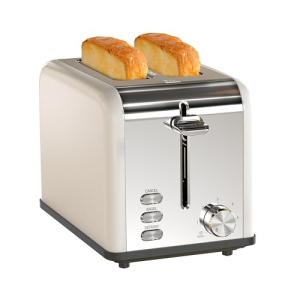 Simple Deluxe 2-Slice Toaster, 6 Browning Setting and 3 Function Stainless Steel Toaster, Extra Wide Slot & Removable Crumb Tray, for Bread & Waffle, White