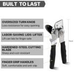 Can Opener Manual Heavy Duty, UHIYEE Hand Held Can Openers for Seniors with Comfort Grip Sharp Blade, Solid Steel Hand Manual Can Open with Magnet for Kitchen Camping, Black