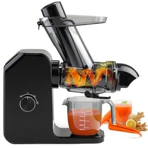 GEMINI APPLIANCES Cold Press Juicer Machine | 3 Inch Wide Chute | High Nutrition & Juice Yield | 3 Juicer Modes | Easy to Clean | Slow Masticating Juicer for Vegetables and Fruits [Black]