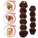 Goldrose Buns 2 Pieces Magic Hair Styling Styler Twist Ring Former Shaper Doughnut Donut Chignon Bun Maker Clip Hair Curler Accessory Small & Large (Brown)