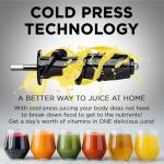 GEMINI APPLIANCES Cold Press Juicer Machine | 3 Inch Wide Chute | High Nutrition & Juice Yield | 3 Juicer Modes | Easy to Clean | Slow Masticating Juicer for Vegetables and Fruits [Black]