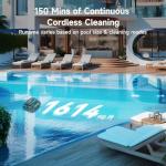 (2026 Upgrade) WYBOT C1 Pool Robot Vacuum for Inground Pools, 4-in-1 Cordless Robotic Pool Cleaner for Above Ground Pools up to 1,614 Sq.ft, Wall & Waterline Cleaning, 150-Min Runtime (Mirror Black)