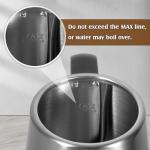 1L Electric Gooseneck Kettle, Tea Kettle for Boiling Water, Gooseneck Electric Kettle for Coffee & Tea, Fast Boiling for Pour Over, Auto Shut-Off, Boil-Dry Protection, 360° Rotational Base - Silver