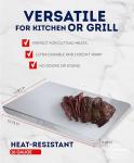 El Barril Stainless Steel Cutting Board – Flat Food-Grade Heavy-Duty Metal Board with Handle Hole, Dishwasher Safe for Kitchen and BBQ (Large)