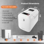 KOKUKAKU 22-In-1 Compact Automatic Bread Maker Machine, 1LB/1.5LB Programmable 2 Loaf Sizes, 3 Crust Colors, Small Digital Home Bakery with Dough, Cake, Jam, Yogurt, Non-stick Pan, White