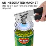 Can Opener Manual Heavy Duty, UHIYEE Hand Held Can Openers for Seniors with Comfort Grip Sharp Blade, Solid Steel Hand Manual Can Open with Magnet for Kitchen Camping, Black