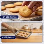 E-far Small Silicone Baking Mats, 2-Pack Nonstick Reusable Silicone Mat for Toaster Oven Pan Baking Cookie, Fit 7.5x10” Rectangle Sheet Tray for Steak, Food Grade & Heat-Resistant, Easy Clean, Gray