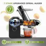 GEMINI APPLIANCES Cold Press Juicer Machine | 3 Inch Wide Chute | High Nutrition & Juice Yield | 3 Juicer Modes | Easy to Clean | Slow Masticating Juicer for Vegetables and Fruits [Black]