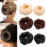 Goldrose Buns 2 Pieces Magic Hair Styling Styler Twist Ring Former Shaper Doughnut Donut Chignon Bun Maker Clip Hair Curler Accessory Small & Large (Brown)