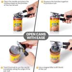 Can Opener Manual Heavy Duty, UHIYEE Hand Held Can Openers for Seniors with Comfort Grip Sharp Blade, Solid Steel Hand Manual Can Open with Magnet for Kitchen Camping, Black