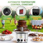 Flyseago Commercial Chocolate Fountain| 5 Tiers 18 lb Capacity| Large Hot Chocolate Fondue Tower| Stainless Steel Chocolate Melting Heating Machine for Nacho Cheese, Liqueurs, Party, Wedding