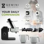 GEMINI APPLIANCES Cold Press Juicer Machine | 3 Inch Wide Chute | High Nutrition & Juice Yield | 3 Juicer Modes | Easy to Clean | Slow Masticating Juicer for Vegetables and Fruits [Black]