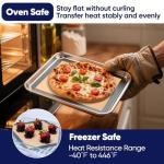 E-far Small Silicone Baking Mats, 2-Pack Nonstick Reusable Silicone Mat for Toaster Oven Pan Baking Cookie, Fit 7.5x10” Rectangle Sheet Tray for Steak, Food Grade & Heat-Resistant, Easy Clean, Gray