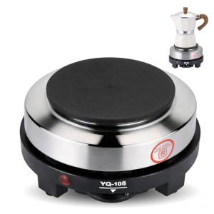 NATGAI 500W Small Hot Plate Electric Hot Plate, Portable Mini Hot Plate, Adjustable Temperature Single Burner for Moka Pot, Coffee, Milk, Water Heating, 5.5" Portable Electric Stove(110V US Plug)
