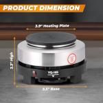NATGAI 500W Small Hot Plate Electric Hot Plate, Portable Mini Hot Plate, Adjustable Temperature Single Burner for Moka Pot, Coffee, Milk, Water Heating, 5.5" Portable Electric Stove(110V US Plug)