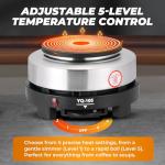 NATGAI 500W Small Hot Plate Electric Hot Plate, Portable Mini Hot Plate, Adjustable Temperature Single Burner for Moka Pot, Coffee, Milk, Water Heating, 5.5" Portable Electric Stove(110V US Plug)