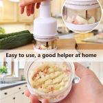 Food Chopper, Mini Garlic Dicer with Stainless Steel Blades, Hand-Press Vegetable Cutter for Onions, Tomatoes, Nuts - Kitchen Helper with Non-Slip Base, Easy to Clean & Save Time