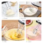 Electric Hand mixer - 7 Adjustable Speed 180W Handheld Mixer Electric Whisk with 5 Stainless Steel Accessories, Turbo Boost/Self-Control Speed + Eject Button Food Beater for Cakes Eggs, Off-white