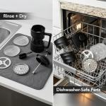 OVENTE French Press Coffee Maker 20 Ounce with Heat Resistant Borosilicate Glass & Stainless Steel 4-Level Filtration System, Portable Cold Brew Coffee Maker for Travel, Camping or Gift, Black FPW20B