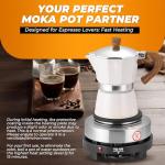 NATGAI 500W Small Hot Plate Electric Hot Plate, Portable Mini Hot Plate, Adjustable Temperature Single Burner for Moka Pot, Coffee, Milk, Water Heating, 5.5" Portable Electric Stove(110V US Plug)