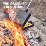 Uno Casa Pie Iron Sandwich Maker - Japanese Sandwich Maker with Recipe Book - Durable Campfire Cooking Equipment for Grilled Pies - Heavy Duty Cast Iron for Outdoor and Camping Adventures