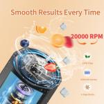 Portable Blender, 360 Watt Personal Blenders with Pulse Mode, Shakes and Smoothies, 6000mAh, BPA Free 24 Oz Blender Cup with 6 Blades and Lid, USB-C, Self Cleaning Portable Juicer For Travel, Black