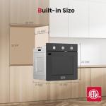 GASLAND 24 Inch Built-in Electric Wall Oven, 2.79 Cu.ft Single Wall Oven with 5 Cooking Modes, Knob Control, Removavle Triple-Layer Glass Door, 2200W Built-in Oven for Kitchen, Black, ETL Certified