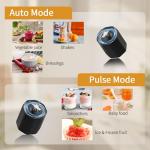 Portable Blender, 360 Watt Personal Blenders with Pulse Mode, Shakes and Smoothies, 6000mAh, BPA Free 24 Oz Blender Cup with 6 Blades and Lid, USB-C, Self Cleaning Portable Juicer For Travel, Black