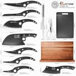 XYJ Kitchen Knives Set with Magnetic Knife Block, Cutting Board, Sharpener Rod, Scissors, Gloves, High Carbon Steel Blades, Bread Slicing Cleaver Vegetable Butcher Cooking Chef Knives