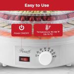 Rosewill Food Dehydrator Machine, 5 BPA-Free 12.6’ Trays, Adjustable Temperature Controls | 95-158°F | 350W, Jerky, Herbs, Fruit, Veggies, Dried Snacks, White