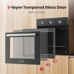 GASLAND 24 Inch Built-in Electric Wall Oven, 2.79 Cu.ft Single Wall Oven with 5 Cooking Modes, Knob Control, Removavle Triple-Layer Glass Door, 2200W Built-in Oven for Kitchen, Black, ETL Certified