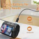 Portable Blender, 360 Watt Personal Blenders with Pulse Mode, Shakes and Smoothies, 6000mAh, BPA Free 24 Oz Blender Cup with 6 Blades and Lid, USB-C, Self Cleaning Portable Juicer For Travel, Black