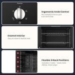 GASLAND 24 Inch Built-in Electric Wall Oven, 2.79 Cu.ft Single Wall Oven with 5 Cooking Modes, Knob Control, Removavle Triple-Layer Glass Door, 2200W Built-in Oven for Kitchen, Black, ETL Certified