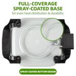 I-Keukenn 8" Electric Skillet with PFAS-Free Non-Stick Ceramic Coating, Removable Frying Pan, Adjustable Temperature, Reversible Design, Tempered Glass Lid, Vibrant Green