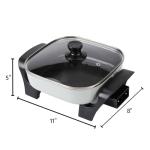 I-Keukenn 8" Electric Skillet with PFAS-Free Non-Stick Ceramic Coating, Removable Frying Pan, Adjustable Temperature, Reversible Design, Tempered Glass Lid, Vibrant Green