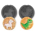 Dash MultiMaker® Mini System Removable Plate Set - Nonstick Replacement Plates for Fun-Shaped Waffle Breakfast - Waffle Maker Not Included - 4-Inch - Two-Pack - Unicorn & Dinosaur