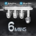 Countertop Ice Maker Machine, 8 Ice Cubes in 6 mins, 26lb/Day Ice with 2 Sizes- Portable Mini, Energy Saving & Basket/Scoop for Home/Party/Travel/Camping/Bar,White