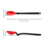 Dreamfarm Mini Supoon Non-Stick Sit-Up Silicone Scraping Cooking Spoon, Jar Scraper Measures 5ml Tsp - 8" Red
