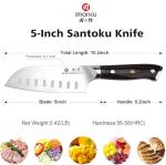 imarku Santoku Knife Chef Knife 5 inch Ultra Sharp Asian Knife Japanese Chef Knife - Japanese High Carbon Stainless Steel - Ergonomic Pakkawood Handle, Best Choice for Home Kitchen