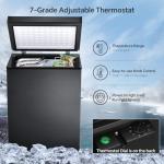 Kismile 3.0 Cubic Feet Chest Freezer with 2 Removable Basket Free Standing Top Open Door Compact Freezer with Adjustable Temperature for Home/Kitchen/Office/Bar