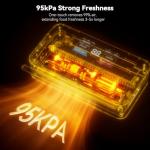 95kPa Powerful Vacuum Sealer for Food, Fully Automatic 10-in-1 Vacuum Sealer Machine with Easy Handle, Built-in Cutter & Roll Storage, Digital Countdown Display, Premium Stainless Steel Design