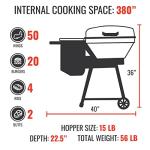 recteq Pellet Grill RT-B380 Bullseye, BBQ, Outdoor, and Electric Pellet Smoker Grill, Electric Smokers, Uses 100% Wood Pellets for Ribs, Brisket, Chicken, Sear, Smoke