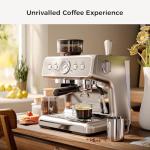 Kismile (2026 Upgrade Espresso Machine with Grinder, 20 Bar Expresso Coffee Machines with Milk Frother, Espresso machines for home, Removable Water Tank, Perfect for Cappuccino, Latte