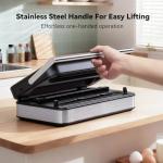 95kPa Powerful Vacuum Sealer for Food, Fully Automatic 10-in-1 Vacuum Sealer Machine with Easy Handle, Built-in Cutter & Roll Storage, Digital Countdown Display, Premium Stainless Steel Design