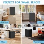 COWSAR 3.0 Cu.Ft Upright Freezer, Compact Freezer, Standing Deep Freezer with Adjustable Thermostat, Removable Shelves & Reversible Door, Fast Cooling for Office,Dorm,Commercial, Black