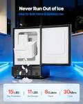 VEVOR 15" W Under Counter Ice Maker, 15 LBS/Day Crescent Ice Maker Built-in with 11LBS Storage Bin & Reversible Door, Freestanding Ice-Making Machine for Commercial Home Kitchens - No Drain Required