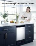 VEVOR 15" W Under Counter Ice Maker, 15 LBS/Day Crescent Ice Maker Built-in with 11LBS Storage Bin & Reversible Door, Freestanding Ice-Making Machine for Commercial Home Kitchens - No Drain Required